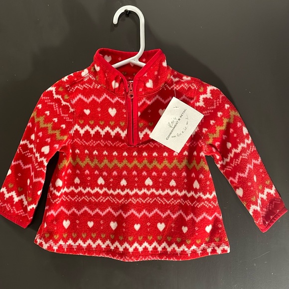OshKosh B’Gosh 9M Girls Fleece Half-zip Top - Picture 2 of 3